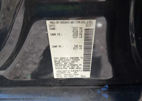 2018 Nissan Altima 2.5 Sl from USA, damaged, VIN 1N4AL3AP5JC160972